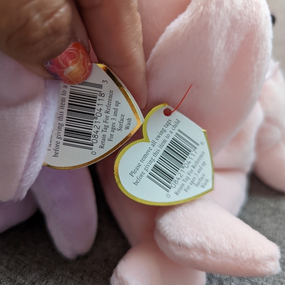 Ty Beanie Babies Lot of 2- Floppity/ Hoppity Bunnies w tags. - Picture 7 of 7